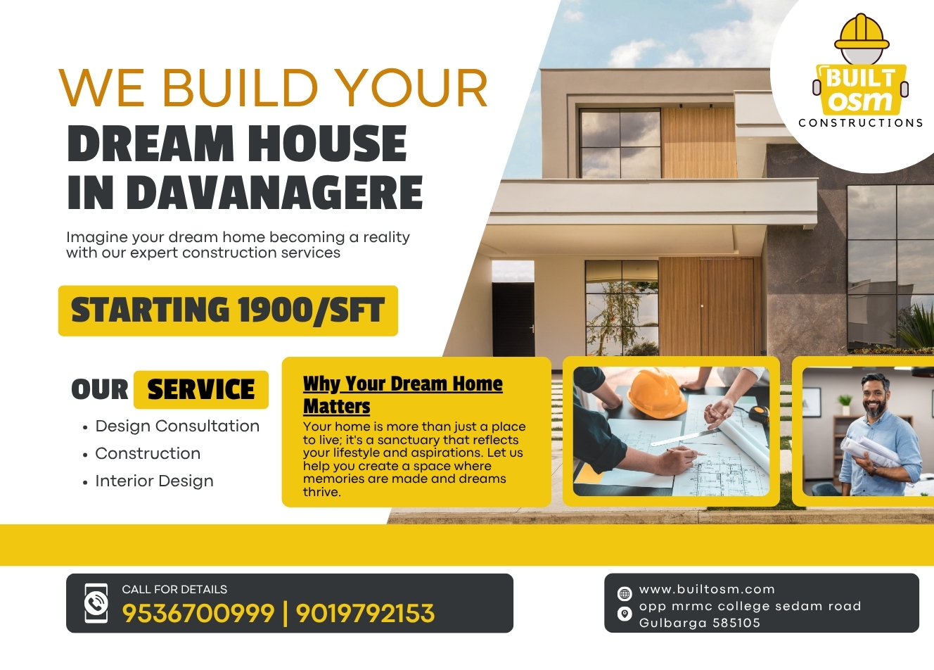 Top House Construction Company in Davanagere – BuiltOsm | Complete Services from Plan to Possession