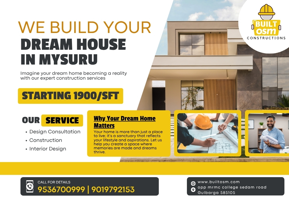 Best House Construction Company in Mysuru – BuiltOsm | From Design to Key Handover